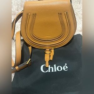 Brown leather saddle bag